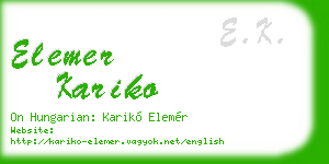 elemer kariko business card